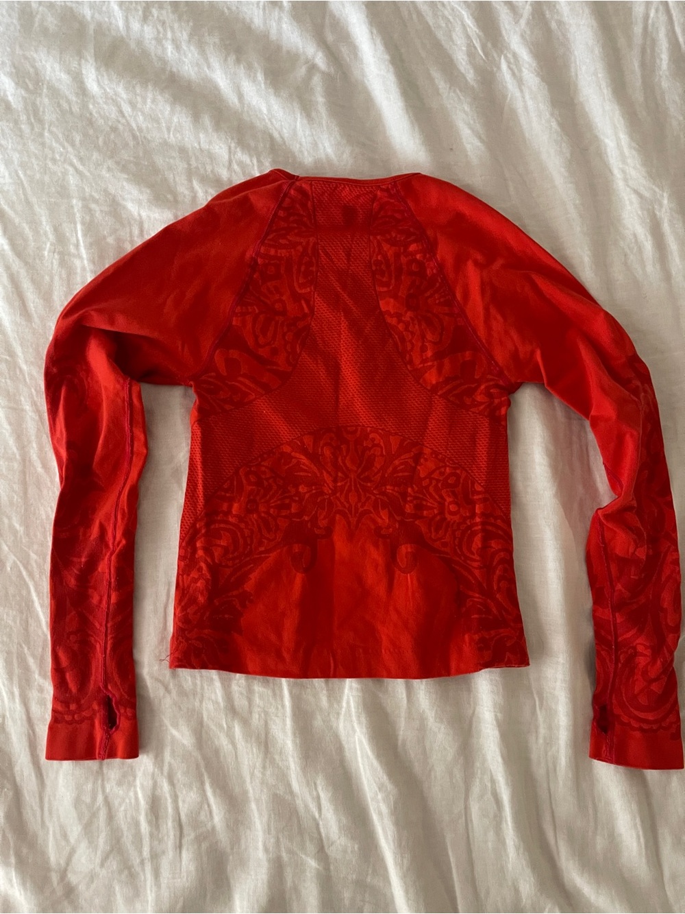 Athleta Long Sleeve Red Performance Tee - Picture 3 of 4